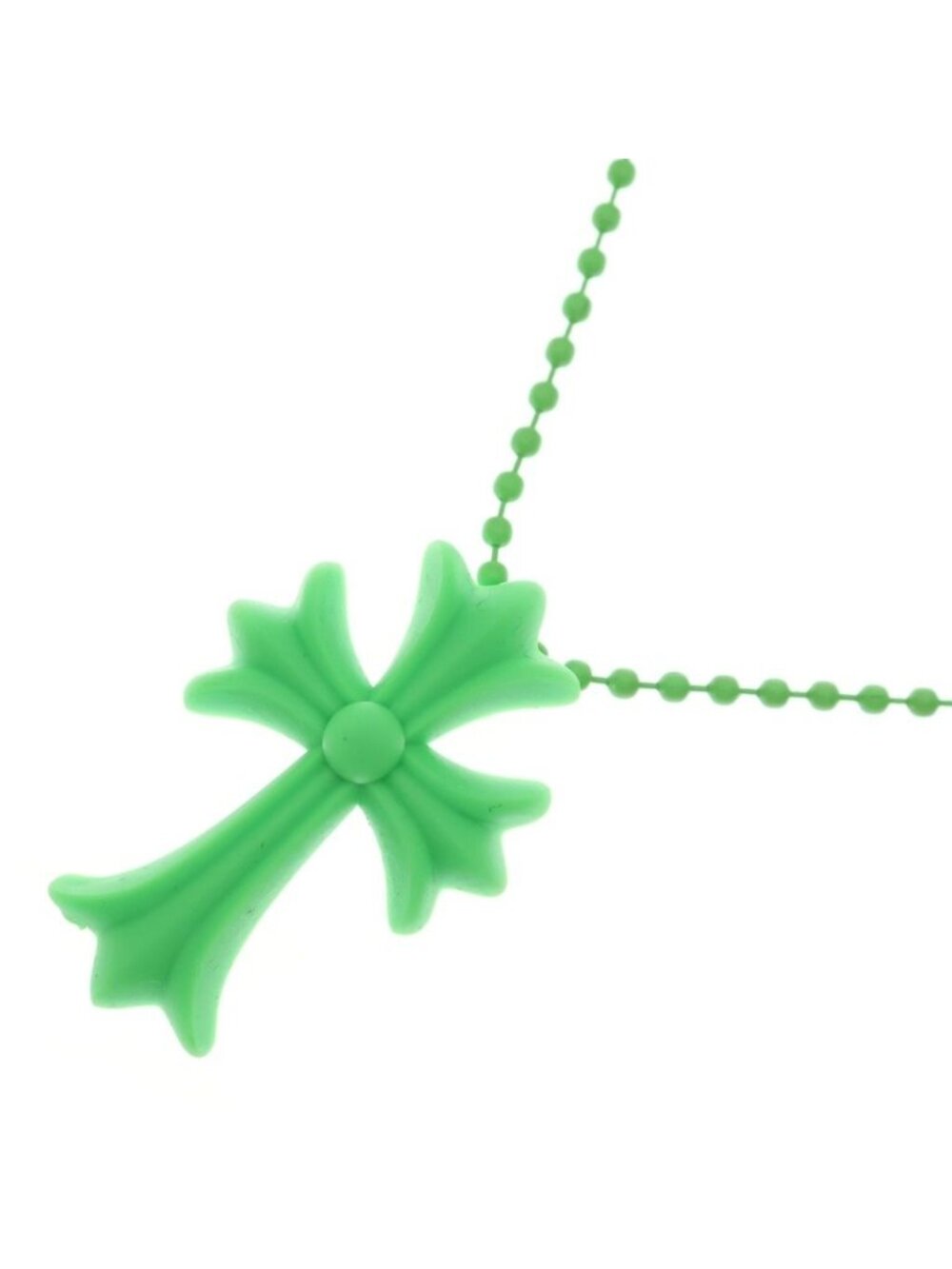 Chrome Hearts Rubber CH Small CH Cross Necklace Light Green